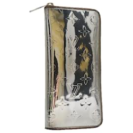 Louis Vuitton-LOUIS VUITTON Monogram Miroir Zippy Wallet Vertical Wallet Silver LV Auth 104402-Silvery