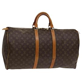 Louis Vuitton-LOUIS VUITTON Monogram Keepall 55 Boston Bag M41424 LV Auth 117955-Monogram