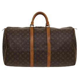 Louis Vuitton-LOUIS VUITTON Monogram Keepall 55 Boston Bag M41424 LV Auth 117955-Monogram