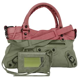 Balenciaga-BALENCIAGA The First Hand Bag Leather 2way Pink 103208 Auth yk16339-Pink