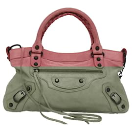 Balenciaga-BALENCIAGA Le premier sac à main en cuir 2 voies rose 103208 Auth yk16339-Rose