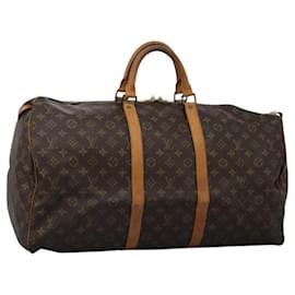 Louis Vuitton-LOUIS VUITTON Monogram Keepall 55 Boston Bag M41424 LV Auth ep8541-Monogram