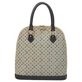 Louis Vuitton-LOUIS VUITTON Monogram Mini Alma Haut Hand Bag Blue M92202 LV Auth 117318-Blue