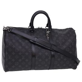 LOUIS VUITTON Eclipse Keepall Bandouliere 45 Boston Bag M43278 LV Auth 40033S Monogram