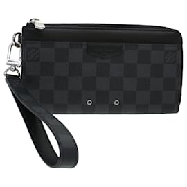 Louis Vuitton-LOUIS VUITTON Damier Graphite Zippy Dragonne Long Wallet N60379 LV Auth 45064S-Damier ebene
