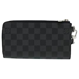 Louis Vuitton-LOUIS VUITTON Damier Graphite Zippy Dragonne Long Wallet N60379 LV Auth 45064S-Damier ebene