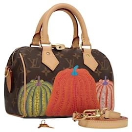 Louis Vuitton-LOUIS VUITTON Pumpkin Yayoi Kusama Speedy Bandouliere 20 M46469 Auth BA1047SM-Monogram