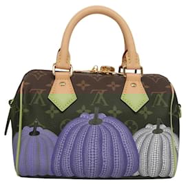 Louis Vuitton-LOUIS VUITTON Pumpkin Yayoi Kusama Speedy Bandouliere 20 M46469 Auth BA1047SM-Monogram