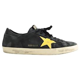 Golden Goose-Leather Superstar sneakers-Black