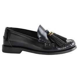 Dior Black leather loafers Black