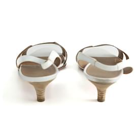 Hermès-Leather heels-White