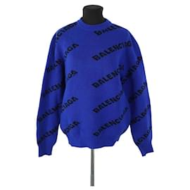 Balenciaga-Pull en laine-Bleu