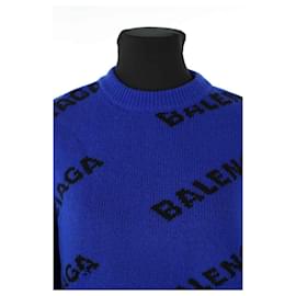 Balenciaga-Pull en laine-Bleu