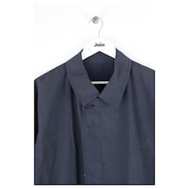 Burberry-Manteau en coton-Bleu