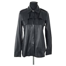 Autre Marque-Leather shirt-Black
