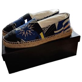Chanel La Pausa Espadrilles Blue Cloth Size 40 Blue