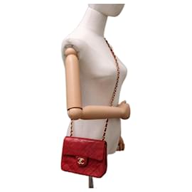 Chanel-Sac à rabat simple Chanel-Rouge