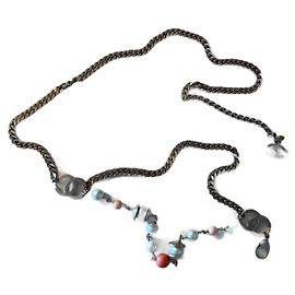 Chanel Chain Belt with Shell and Logo Metallic