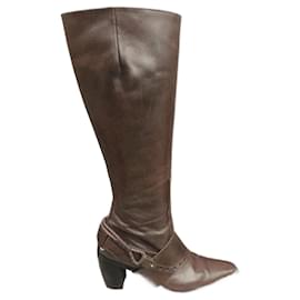 Marithé et François Girbaud-Bottes-Marron