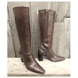 Marithé et François Girbaud-Bottes-Marron