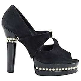 Chanel-Suede heels-Black