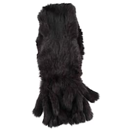 Yves Salomon-Fur scarf-Black