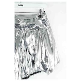 Isabel Marant-Silk mini skirt-Silvery