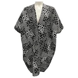 Autre Marque-Zero + Maria Cornejo Black / White Embroidered Cape Jacket-Black