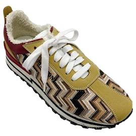Missoni-Missoni Beige / Bordeux Multi Zigzag Sneakers-Multiple colors