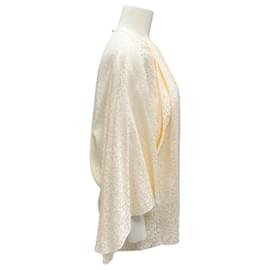 Autre Marque-Johanna Ortiz Ecru A Million Lights Flare-Sleeve Animal-Print Blouse-Cream