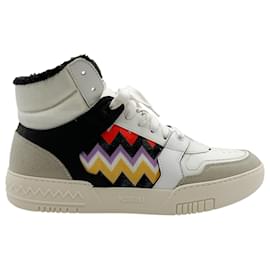 Missoni-Missoni Black / White Multi Zigzag Basket High Sneakers-Multiple colors