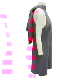 Autre Marque-Dries van Noten Hot Pink Bow Detail Sleeveless Crepe Cocktail Dress-Pink