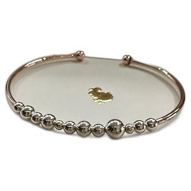 Dodo Pomellato DoDo Cuff Bracelet Bubbles Rose Gold & Silver L Silvery Golden