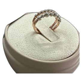 Dodo Pomellato Doppelbandblasenring aus 9K Roségold und 925 Silber Silber Golden