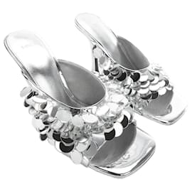 Mango-Mirror mules by Mango-Silvery