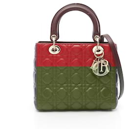 Christian Dior-Dior Leather Lady Dior 2way Bag 18-MA-0165-Red