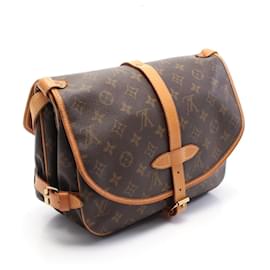 Louis Vuitton-Louis Vuitton Monogram Saumur 30 Shoulder Bag M42256-Metallic,Bronze