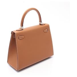 Hermès-Sac à main Hermes Epsom Kelly 25 WHA658UK Timbre W (2024)-Marron
