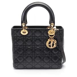 Christian Dior-Dior Leather Lady Dior Handbag CAL44550-Black