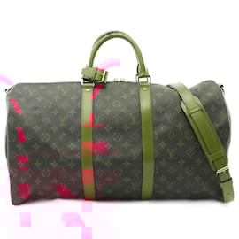 Louis Vuitton-Louis Vuitton Monogram Keepall Bandouliere 50 Boston Bag M44740-Brown