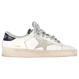Golden Goose-Golden Goose Stardan Sneakers in White Leather-White,Cream