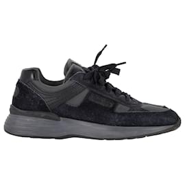 Church's- Church's CH873 Sneakers in Navy Blue Suede and Canvas-Blue,Navy blue
