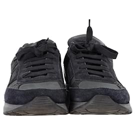 Church's- Church's CH873 Sneakers in Navy Blue Suede and Canvas-Blue,Navy blue