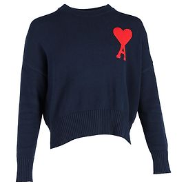 Ami Ami De Coeur Pullover aus marineblauer Wolle Blau Marineblau