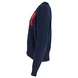 Ami- Ami Ami De Coeur Sweater in Navy Blue Wool-Blue,Navy blue