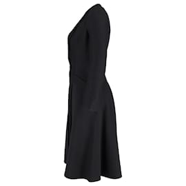 Alexander Mcqueen- Alexander Mcqueen Midi Coat Dress in Black Wool-Black
