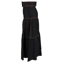 Gucci-Gucci Tiered Mid Length Skirt in Black Cotton-Black
