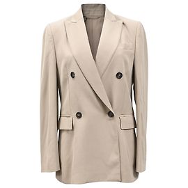 Doppelt gefütterte Blazer von Brunello Cucinelli aus beiger Viskose Beige