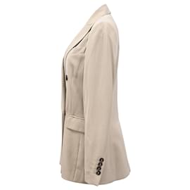 Brunello Cucinelli-Brunello Cucinelli Double-Breasted Blazer in Beige Viscose-Beige