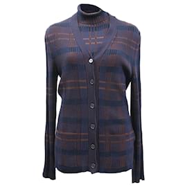 Hermès- Hermès Plaid Cardigan and Sweater Set in Multicolor Wool-Multiple colors
